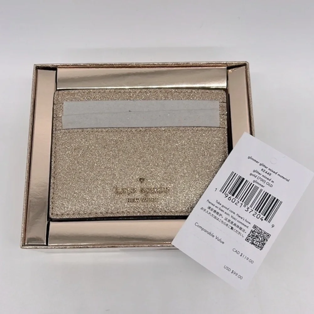 Kate Spade Glimmer Small Slim Card Gold